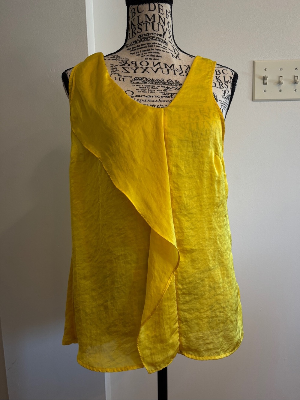 Michael Kors Bright Yellow Ruffle-Front Sleeveless Camisole